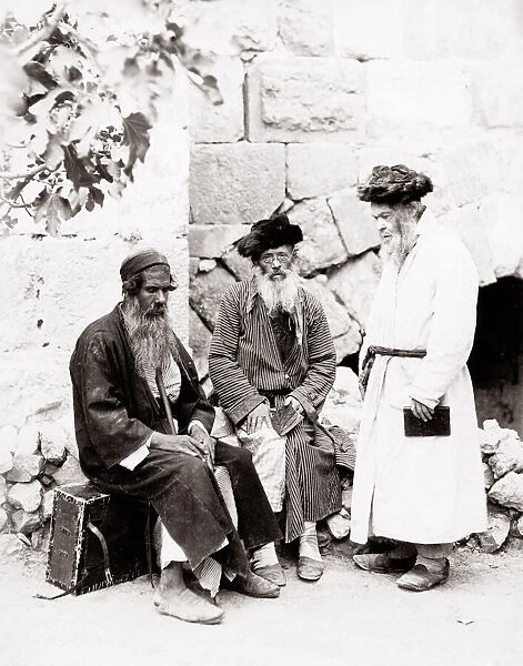 Palestine Holy Land Israel - three elderly Jewish men