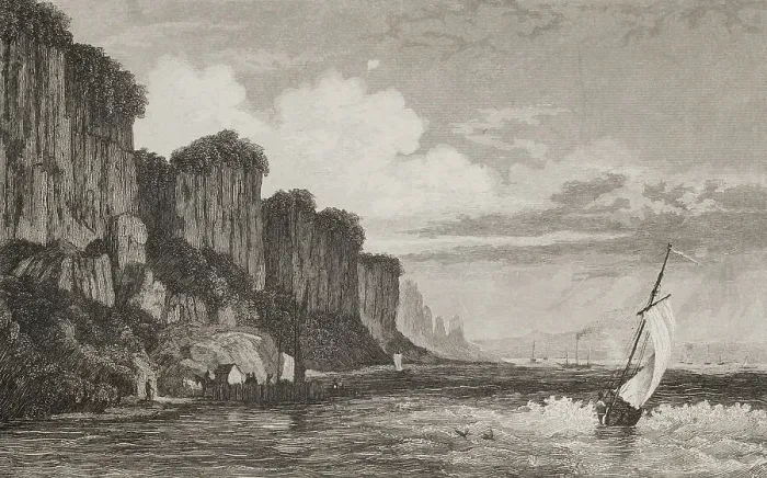 Framed Print : The Palisade Rocks on the Hudson River. West Bank. New York Framed Print : The Palisade Rocks on the Hudson River. West Bank. New York