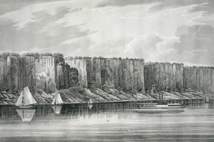 Framed Print : Palisades. View of the Palisades, rising up on the New Jersey side of the Hudson River Framed Print : Palisades. View of the Palisades, rising up on the New Jersey side of the Hudson River