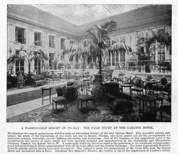 Framed Print : The Palm Court at the Carlton Hotel, London Framed Print : The Palm Court at the Carlton Hotel, London