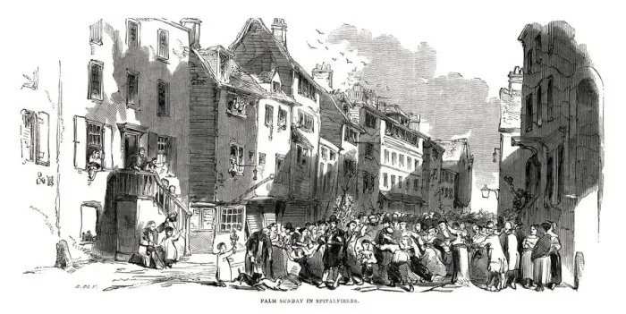 Framed Print : Palm Sunday Procession in Spitalfields, London, 1844 Framed Print : Palm Sunday Procession in Spitalfields, London, 1844