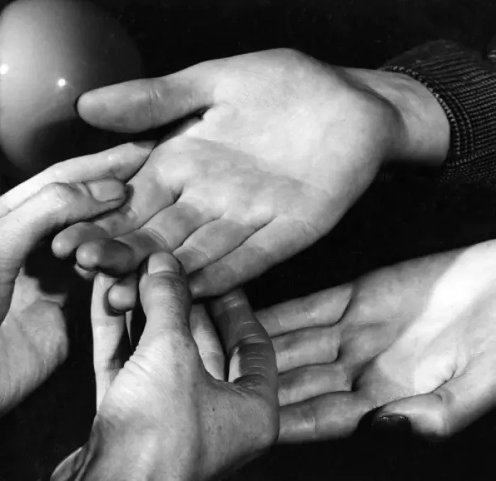 Framed Print : PALMISTRY. Cross my palm with silver : a fortune teller reads someones fortune Framed Print : PALMISTRY. Cross my palm with silver : a fortune teller reads someones fortune
