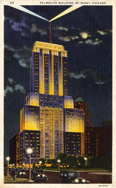 Palmolive Building by Night, Chicago, Illinois, USA
