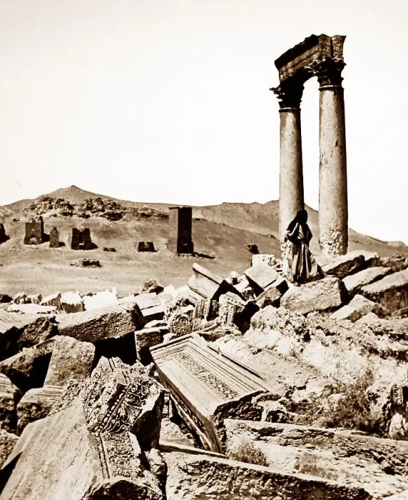 Framed Print : Palmyra Temple site, Syria, Victorian period Framed Print : Palmyra Temple site, Syria, Victorian period
