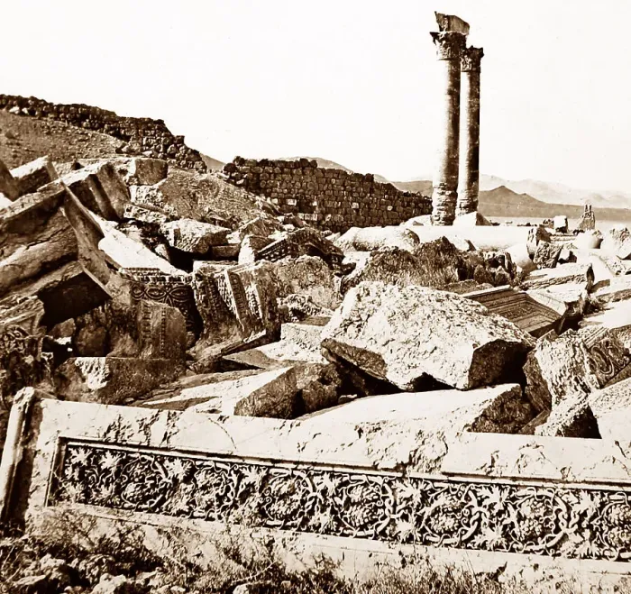 Framed Print : Palmyra Temple site, Syria, Victorian period Framed Print : Palmyra Temple site, Syria, Victorian period