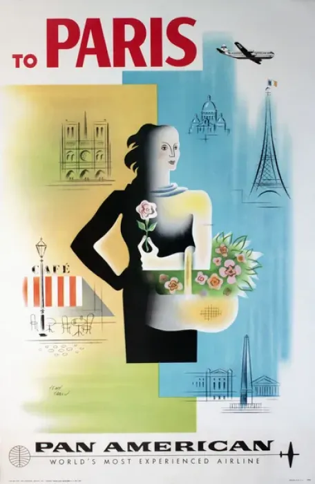 Framed Print : Pan American poster, To Paris Framed Print : Pan American poster, To Paris
