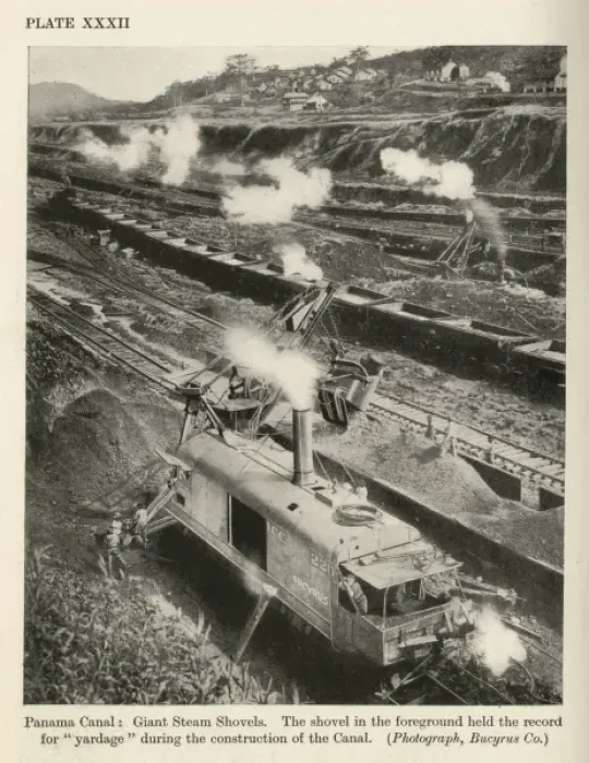 Framed Print : Panama Canal: giant steam shovels Framed Print : Panama Canal: giant steam shovels