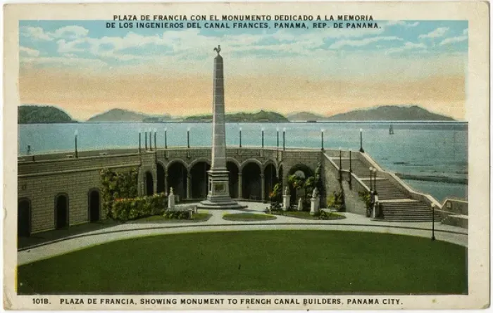 Framed Print : Panama City, Panama - Monument to French Canal Builders