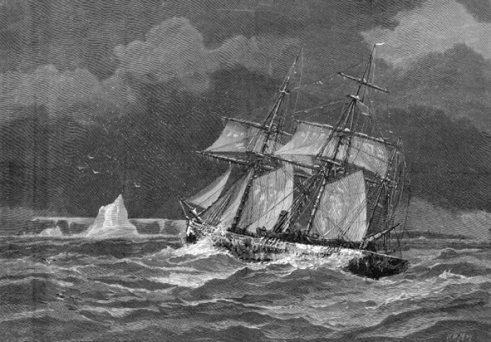 Framed Print : The Pandora heading for the Carey Islands, 1875 Framed Print : The Pandora heading for the Carey Islands, 1875