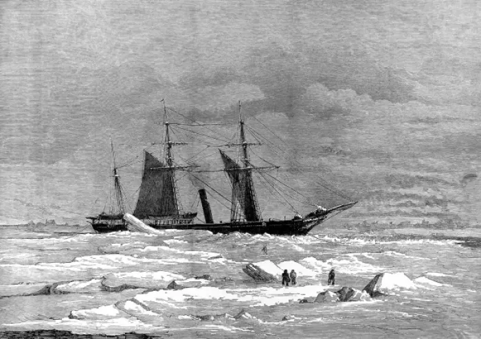 Framed Print : The Pandora in Peels Strait, 1875 Framed Print : The Pandora in Peels Strait, 1875