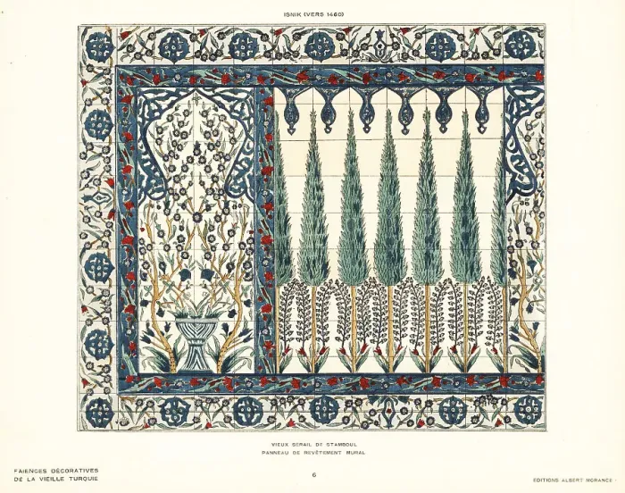 Framed Print : Panel of ceramic wall tiles depicting a garden with flowers Framed Print : Panel of ceramic wall tiles depicting a garden with flowers