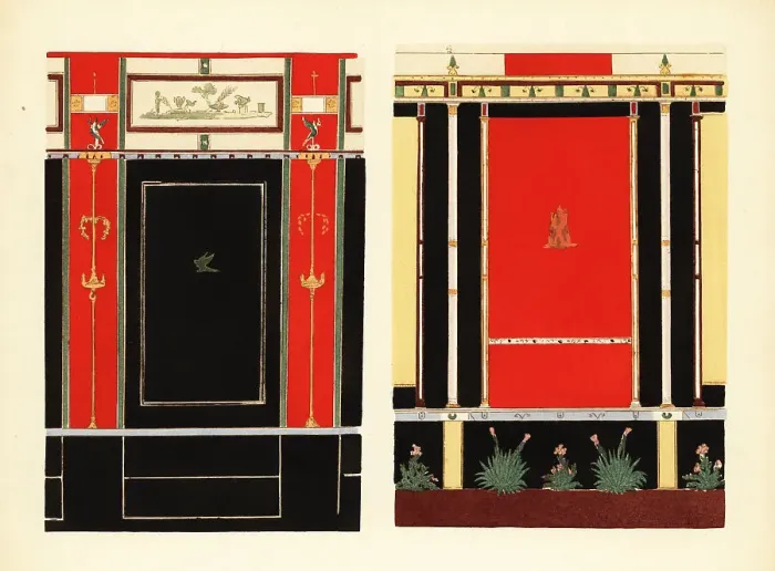 Framed Print : Panels in the Building of Eumachia, Pompeii. Egyptian style Framed Print : Panels in the Building of Eumachia, Pompeii. Egyptian style
