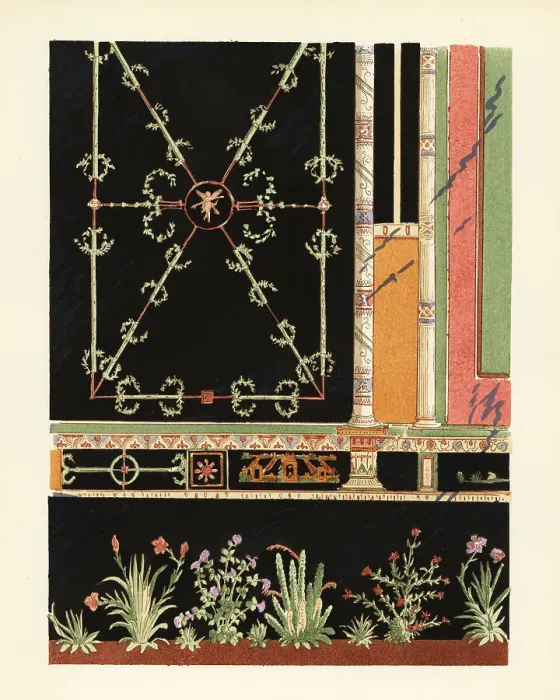 Framed Print : Panels in the House of M. Epidi Sabini, Pompeii Framed Print : Panels in the House of M. Epidi Sabini, Pompeii