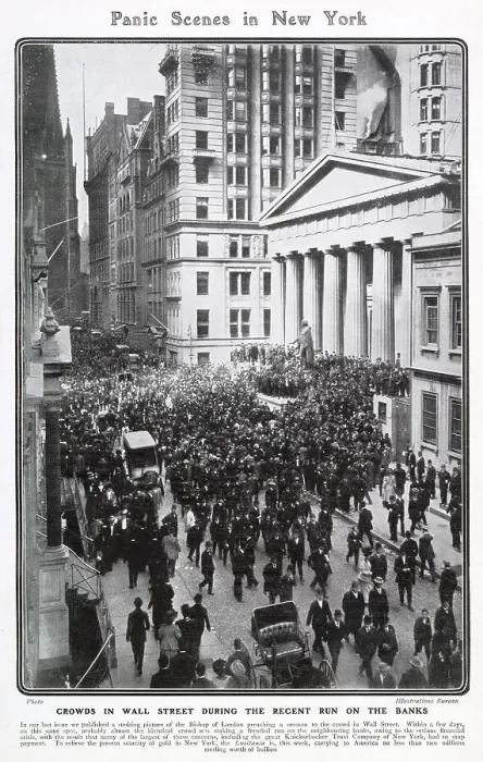 Framed Print : Panic Scene in New York 1907 Framed Print : Panic Scene in New York 1907