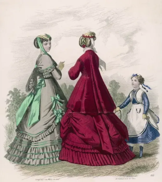 Framed Print : Pannier Skirts of 1868 Framed Print : Pannier Skirts of 1868