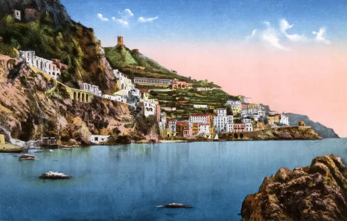 Framed Print : Panorama of Amalfi, Italy Framed Print : Panorama of Amalfi, Italy