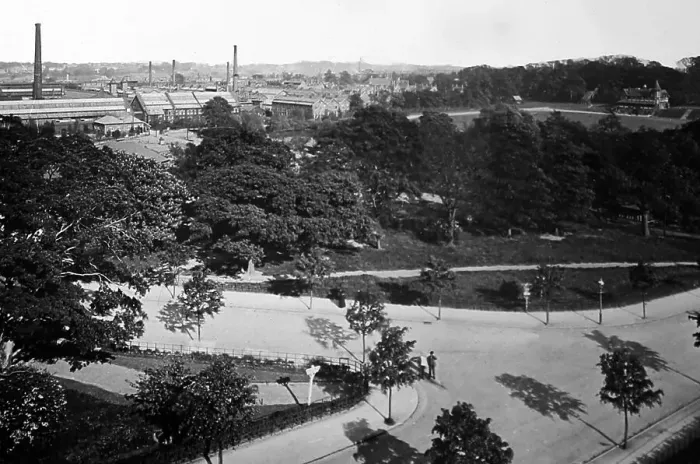 Framed Print : Panorama, Bournville village Framed Print : Panorama, Bournville village