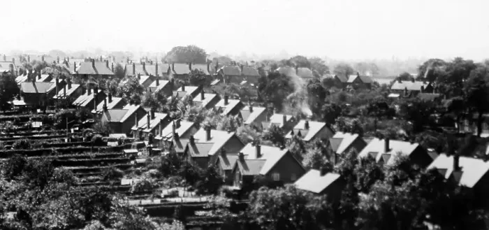 Framed Print : Panorama, Bournville village Framed Print : Panorama, Bournville village