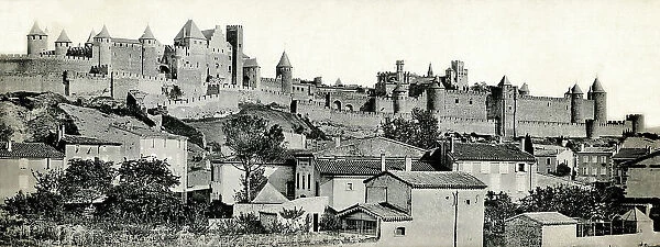 Panorama of the city of Carcassonne, Southern France