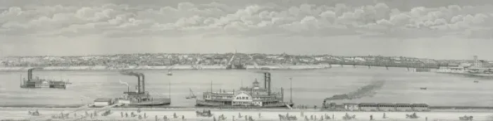 Framed Print : Panorama of Davenport, Iowa. As seen from the Harper-House Framed Print : Panorama of Davenport, Iowa. As seen from the Harper-House