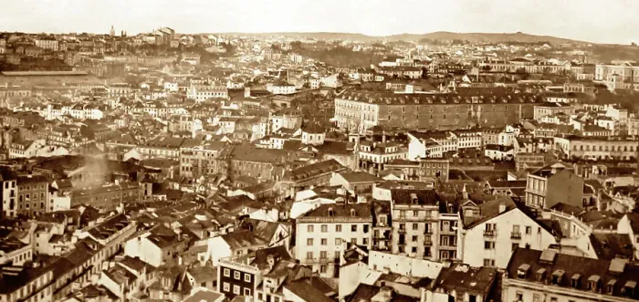 Framed Print : Panorama of Lisbon, Portugal, early 1900s Framed Print : Panorama of Lisbon, Portugal, early 1900s
