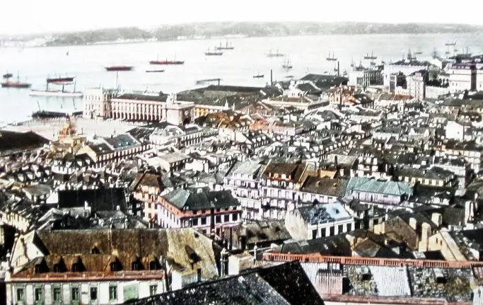Framed Print : Panorama of Lisbon, Portugal, Victorian period Framed Print : Panorama of Lisbon, Portugal, Victorian period