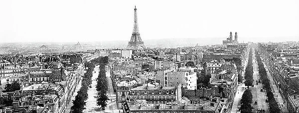 Panorama of Paris, France, early 1900s