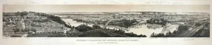 Framed Print : Panorama of Philadelphia and Centennial Exhibition Grounds Framed Print : Panorama of Philadelphia and Centennial Exhibition Grounds