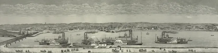 Framed Print : Panorama of Rock Island, Ill. A seen from Davenport, Iowa Framed Print : Panorama of Rock Island, Ill. A seen from Davenport, Iowa