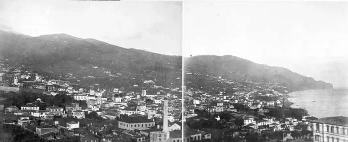Framed Print : Panoramic: Landscape in Madeira 1873 Framed Print : Panoramic: Landscape in Madeira 1873