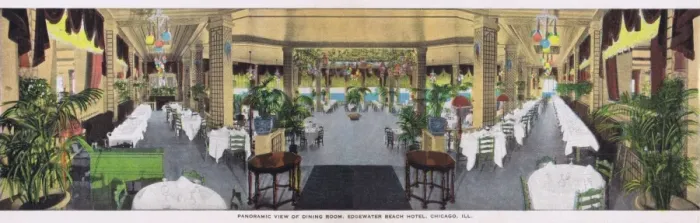 Framed Print : A panoramic view of the dining room at the Edgewater Beach H Framed Print : A panoramic view of the dining room at the Edgewater Beach H