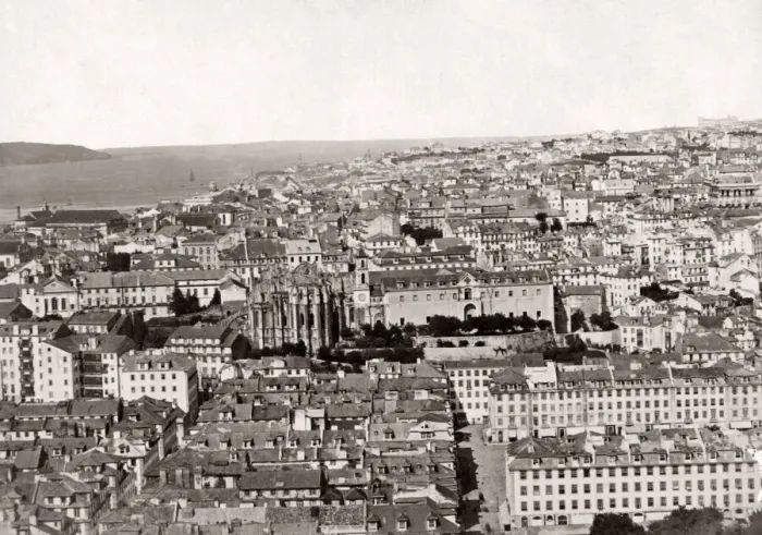 Framed Print : Panoramic view of Lisbon, Portugal, c. 1890 s Framed Print : Panoramic view of Lisbon, Portugal, c. 1890 s