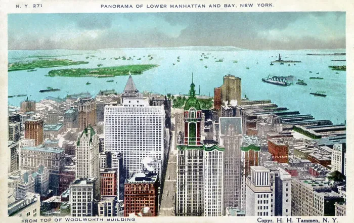 Framed Print : Panoramic View of Lower Manhattan and Bay, New York City Framed Print : Panoramic View of Lower Manhattan and Bay, New York City