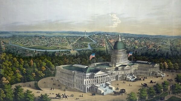Panoramic view of Washington City from the new dome of the C