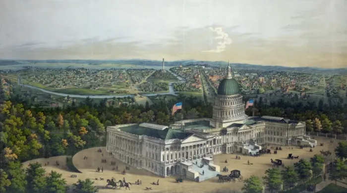 Framed Print : Panoramic view of Washington City from the new dome of the C Framed Print : Panoramic view of Washington City from the new dome of the C