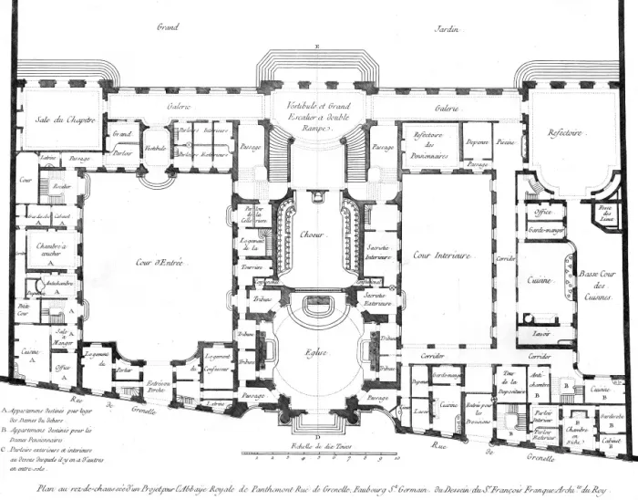 Framed Print : Panthemont Abbey Plan Framed Print : Panthemont Abbey Plan