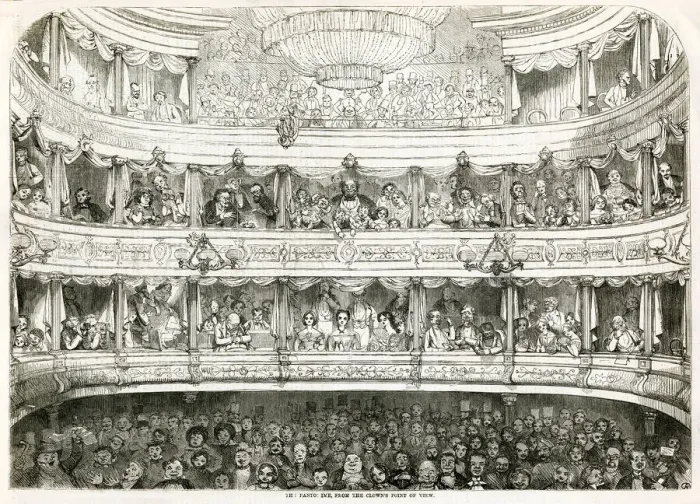 Framed Print : Panto time from the clowns point of view 1858 Framed Print : Panto time from the clowns point of view 1858