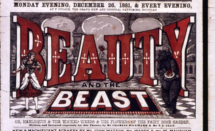 Framed Print : Pantomime playbill design, Beauty and the Beast Framed Print : Pantomime playbill design, Beauty and the Beast