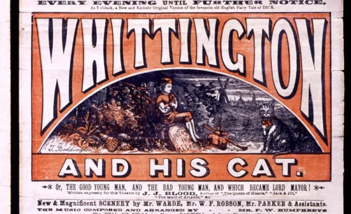 Framed Print : Pantomime playbill design, Dick Whittington and His Cat Framed Print : Pantomime playbill design, Dick Whittington and His Cat