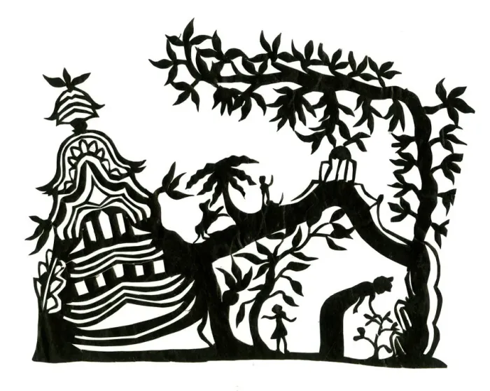Framed Print : Paper cutout silhouette