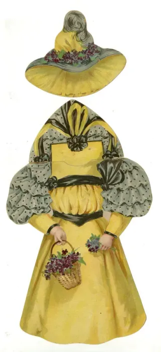 Framed Print : Paper Doll Costume - yellow and grey Framed Print : Paper Doll Costume - yellow and grey