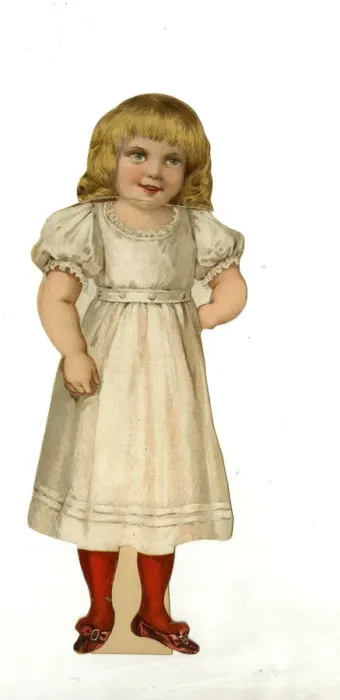 Framed Print : Paper Doll in a white dress Framed Print : Paper Doll in a white dress