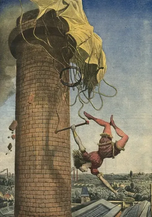 Framed Print : PARACHUTE. Viola Spencer, an intrepid parachutist Framed Print : PARACHUTE. Viola Spencer, an intrepid parachutist