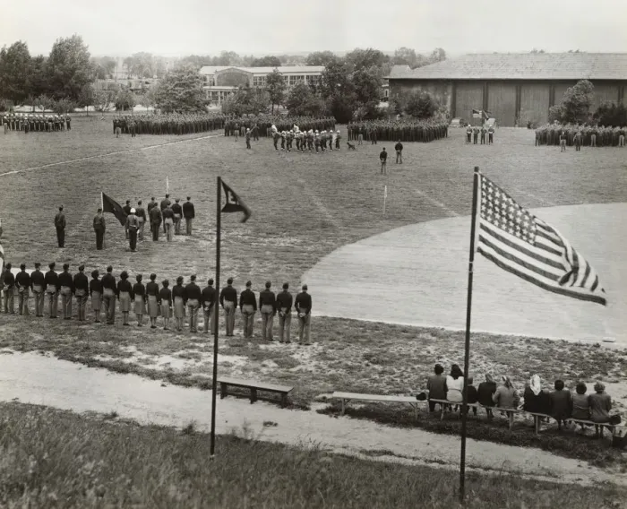Framed Print : Parade of Airmen on the Sports Field at the Headquarters? Framed Print : Parade of Airmen on the Sports Field at the Headquarters?