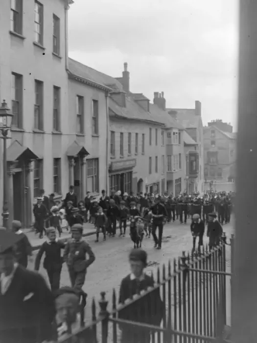 Framed Print : Parade in High Street, Haverfordwest, South Wales Framed Print : Parade in High Street, Haverfordwest, South Wales
