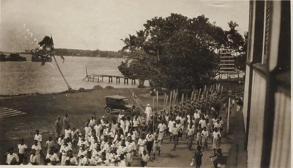 Parade of scouts in Fiji, South Pacific
