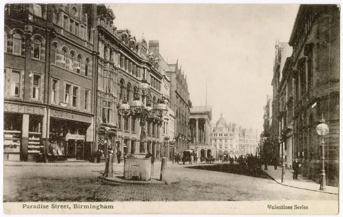 Framed Print : Paradise Street, Birmingham, West Midlands, looking towards Town Hall and New Street. Date: circa 1905 Framed Print : Paradise Street, Birmingham, West Midlands, looking towards Town Hall and New Street. Date: circa 1905