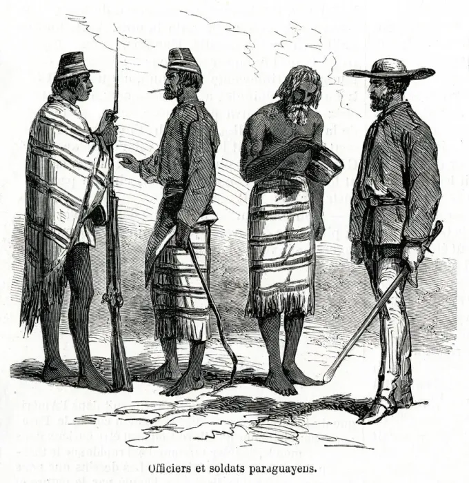 Framed Print : Paraguayan Officers and Soldiers Framed Print : Paraguayan Officers and Soldiers