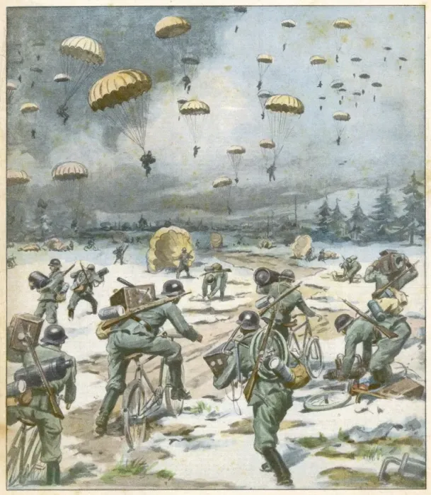 Framed Print : Paratroops in Norway Framed Print : Paratroops in Norway