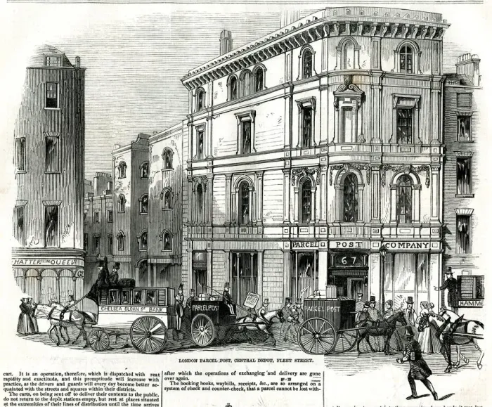 Framed Print : Parcel Post Central Depot, Fleet Street, London Framed Print : Parcel Post Central Depot, Fleet Street, London